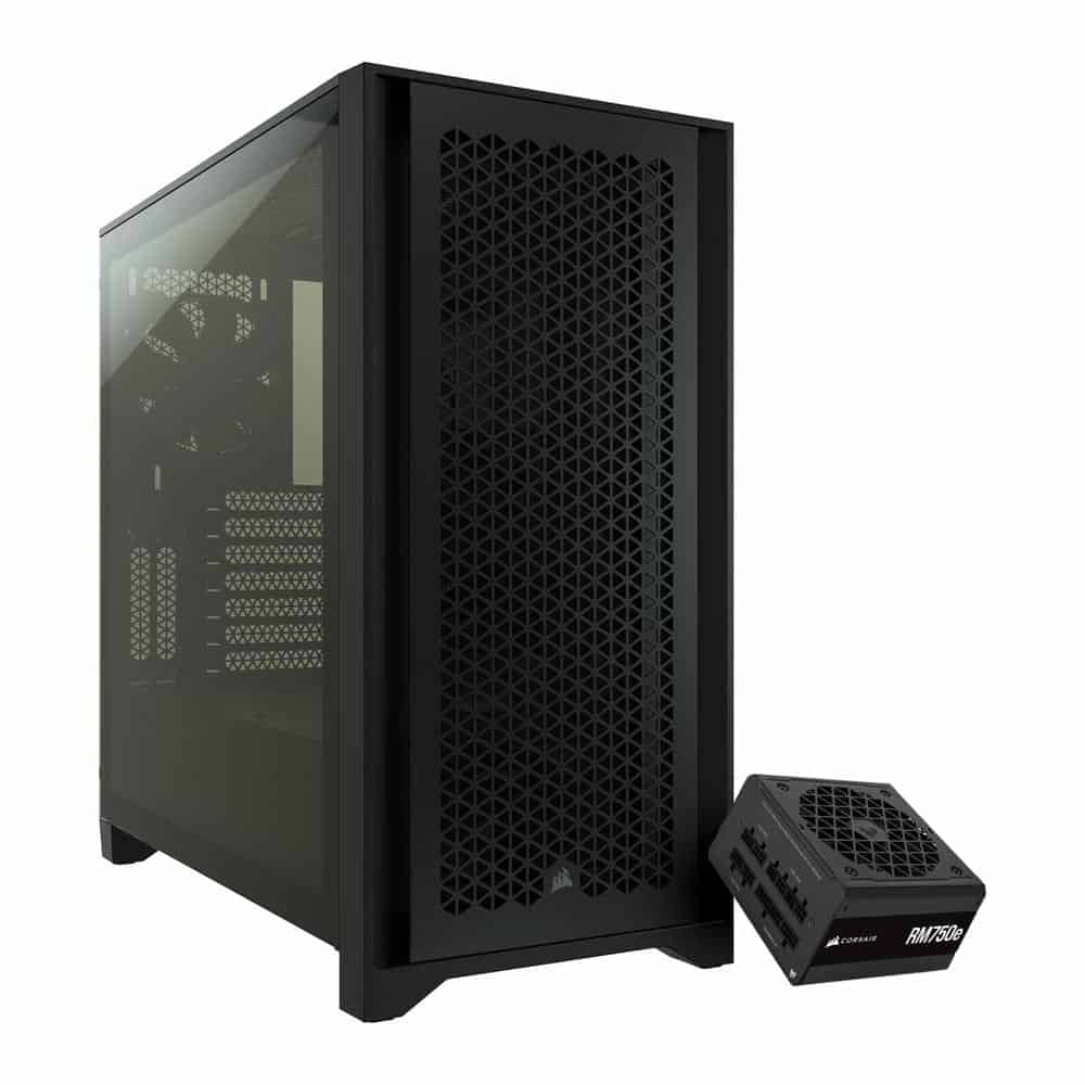 Corsair 4000D Airflow Black Chassis + Corsair RM750e Black PSU Bundle